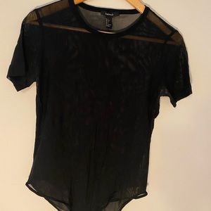 Black mesh bodysuit + bralette